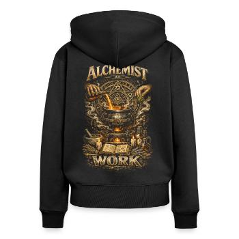 Herbalist Apothecary Alchemist At Work - Women's Premium Organic Zip Hoodie - black - Back - Julia (174cm)