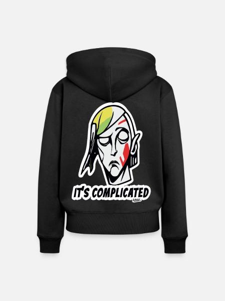 Abstraktes Gesicht Kompliziert - Frauen Premium Bio Zip Hoodie - Schwarz