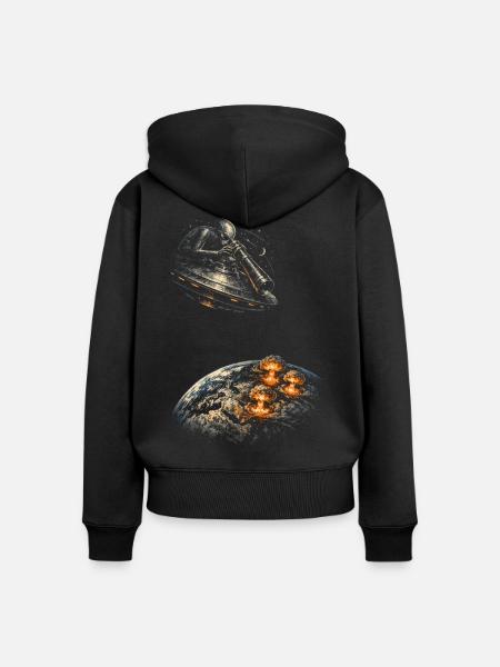 Astronomie Astronom - Frauen Premium Bio Zip Hoodie - Schwarz