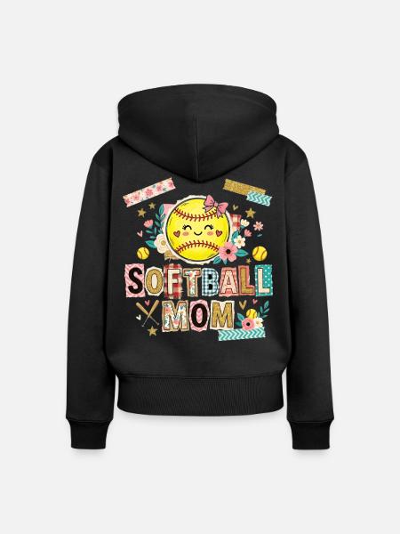 Lösegeldbrief Softball-Mama Mutter - Frauen Premium Bio Zip Hoodie - Schwarz
