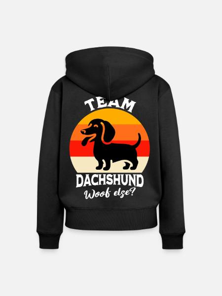 Team Dackel - Frauen Premium Bio Zip Hoodie - Schwarz