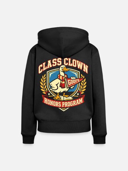 Class Clown - Frauen Premium Bio Zip Hoodie - Schwarz