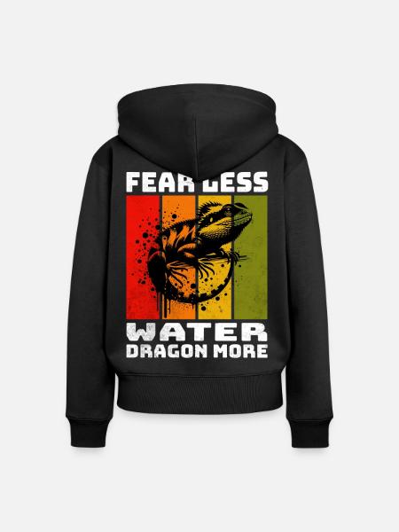 Chinesische Wasseragame - Frauen Premium Bio Zip Hoodie - Schwarz
