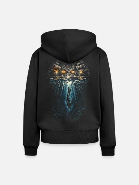 Apnoetauchen Freitauchen - Frauen Premium Bio Zip Hoodie - Schwarz