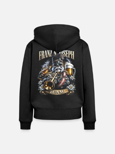 Franz Joseph Buam Franz N' Joseph - Frauen Premium Bio Zip Hoodie - Schwarz
