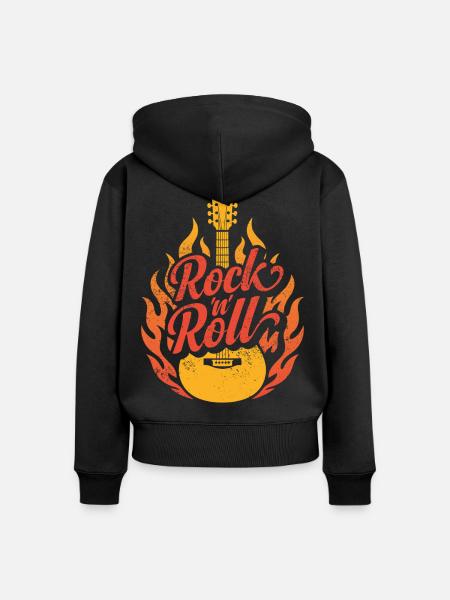 Rock 'n' Roll - Frauen Premium Bio Zip Hoodie - Schwarz