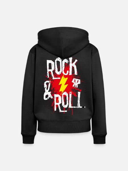 Rock 'n' Roll - Frauen Premium Bio Zip Hoodie - Schwarz