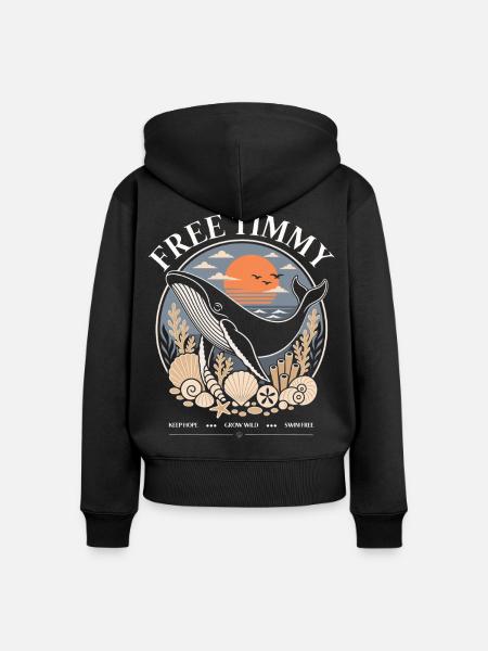 Buckelwal Timmy Hope Statement Merch - Frauen Premium Bio Zip Hoodie - Schwarz