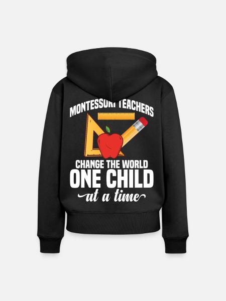 Mitarbeiter der Montessori-Lehrerschule - Frauen Premium Bio Zip Hoodie - Schwarz