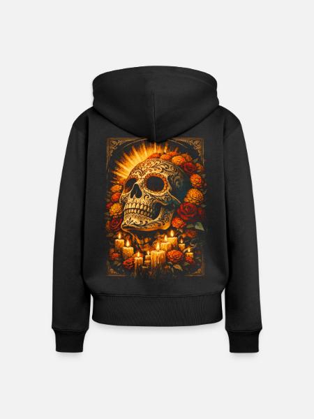 Dia De Los Muertos - Frauen Premium Bio Zip Hoodie - Schwarz