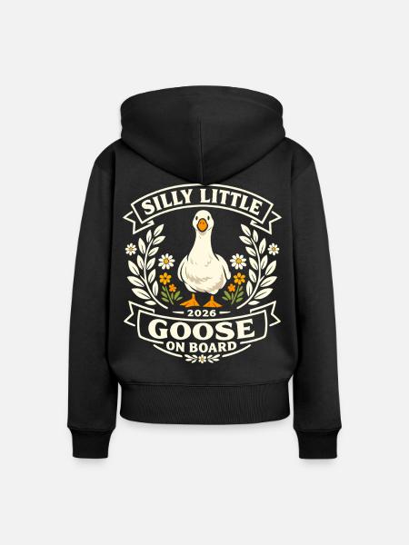 Silly Little Goose - Frauen Premium Bio Zip Hoodie - Schwarz