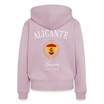 Alicante Spanien Wappen Krone – Reise Souvenir - Frauen Premium Bio Zip Hoodie - Altrosa - Hinten - Julia (174cm)