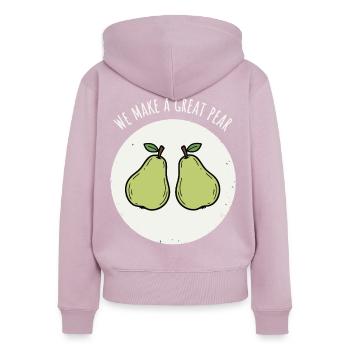 Pair de poires - Sweat à capuche zippé Premium bio Femme - rose poudré - Dos - Julia (174cm)