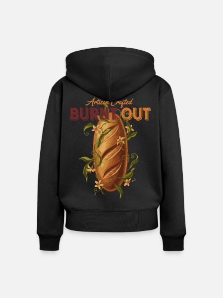 Sauerteigbrot-Backer ausgebrannter Handwerker - Frauen Premium Bio Zip Hoodie - Schwarz