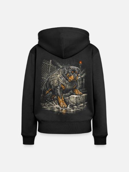 Rottweiler Hund - Frauen Premium Bio Zip Hoodie - Schwarz