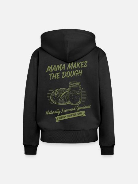 Sauerteigbrot-Backmama macht den Teig - Frauen Premium Bio Zip Hoodie - Schwarz