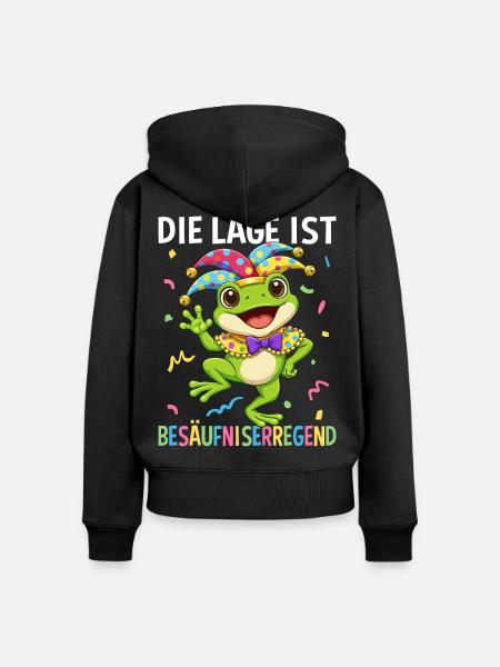 Die Lage Ist Besäufniserregend - Frauen Premium Bio Zip Hoodie - Schwarz