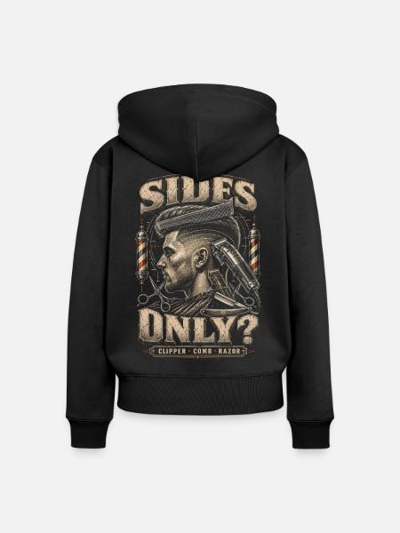 Barber Barbier Sides Only? - Frauen Premium Bio Zip Hoodie - Schwarz