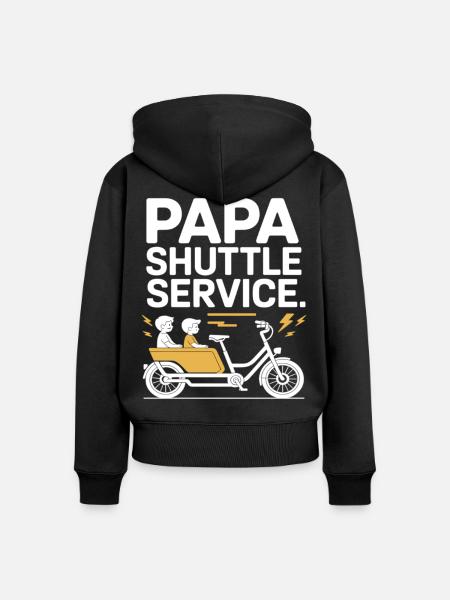 Papa Shuttle Service Lastenrad Papa - Frauen Premium Bio Zip Hoodie - Schwarz