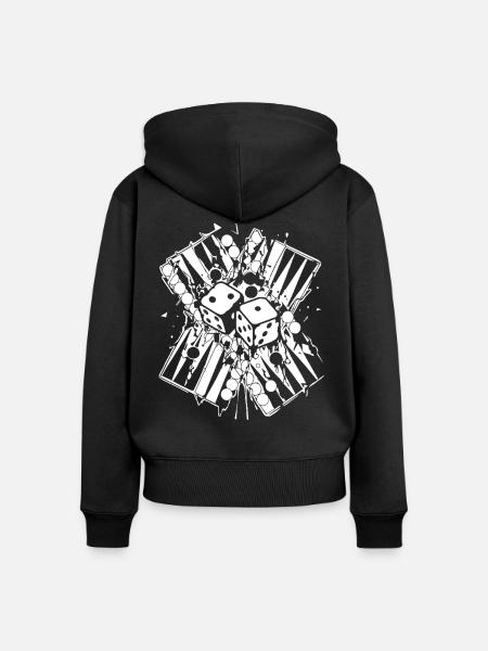 Backgammon | Brettspiel | Geschenk - Frauen Premium Bio Zip Hoodie - Schwarz