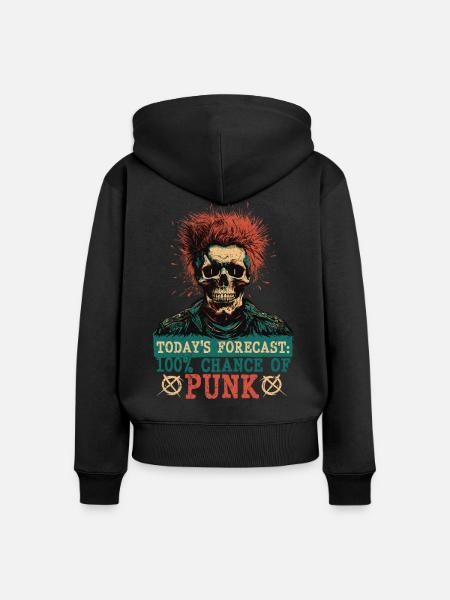 Punk For A Day - Frauen Premium Bio Zip Hoodie - Schwarz