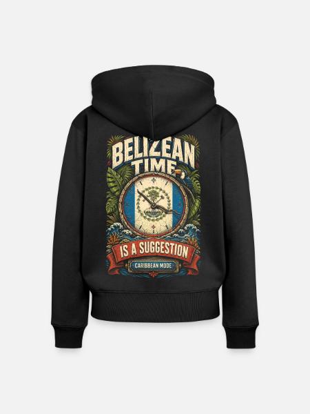 Belize Belizische Wurzel - Frauen Premium Bio Zip Hoodie - Schwarz
