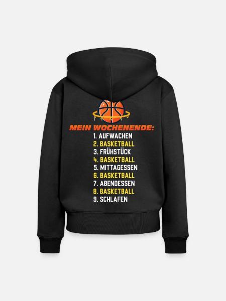 Basketball Weekend – Geschenkidee - Frauen Premium Bio Zip Hoodie - Schwarz