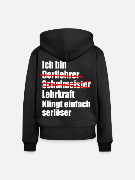 Lehrkraft Studium Abschluss - Frauen Premium Bio Zip Hoodie - Schwarz