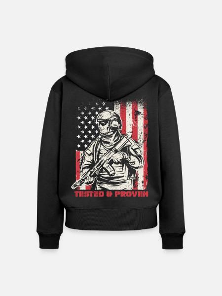 Veterans Day Für Republikaner - Frauen Premium Bio Zip Hoodie - Schwarz