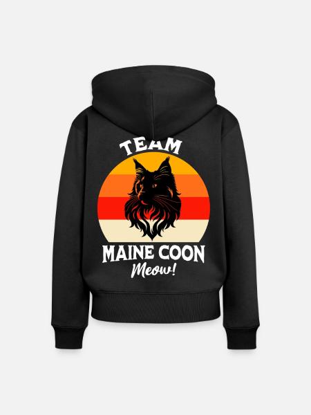 Team Maine Coon - Frauen Premium Bio Zip Hoodie - Schwarz