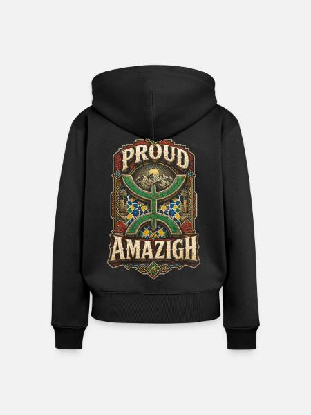 Marokkaner Marokko Proud Amazigh - Frauen Premium Bio Zip Hoodie - Schwarz