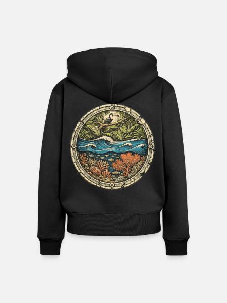 Belize Belizische Wurzel - Frauen Premium Bio Zip Hoodie - Schwarz