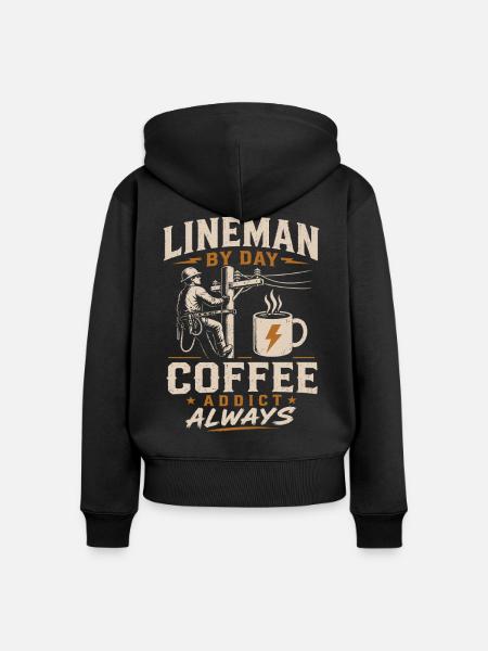 Strom Techniker Kaffee Kabel Arbeit - Frauen Premium Bio Zip Hoodie - Schwarz