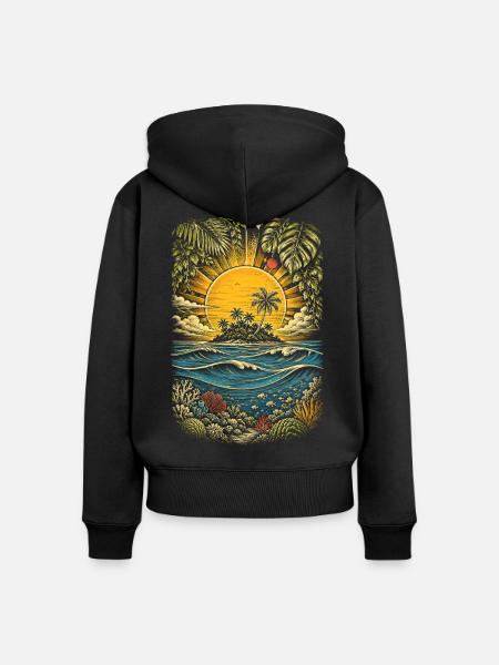 Belize Belizische Wurzel - Frauen Premium Bio Zip Hoodie - Schwarz
