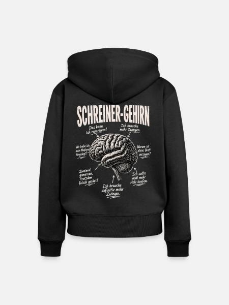 Schreiner Gehirn Humor Shirt - Frauen Premium Bio Zip Hoodie - Schwarz