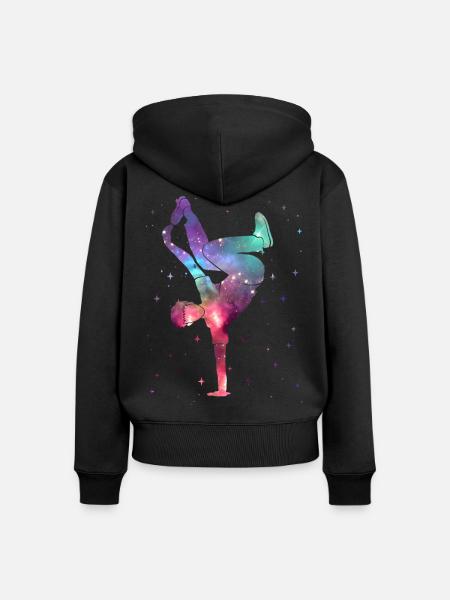 Breakdancing Breakdancer Weltraum Breakdance - Frauen Premium Bio Zip Hoodie - Schwarz