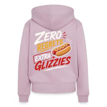 Hot Dog, Sausage, Fast Food, Grilling - Women's Premium Organic Zip Hoodie - dusky pink - Back - Julia (174cm)