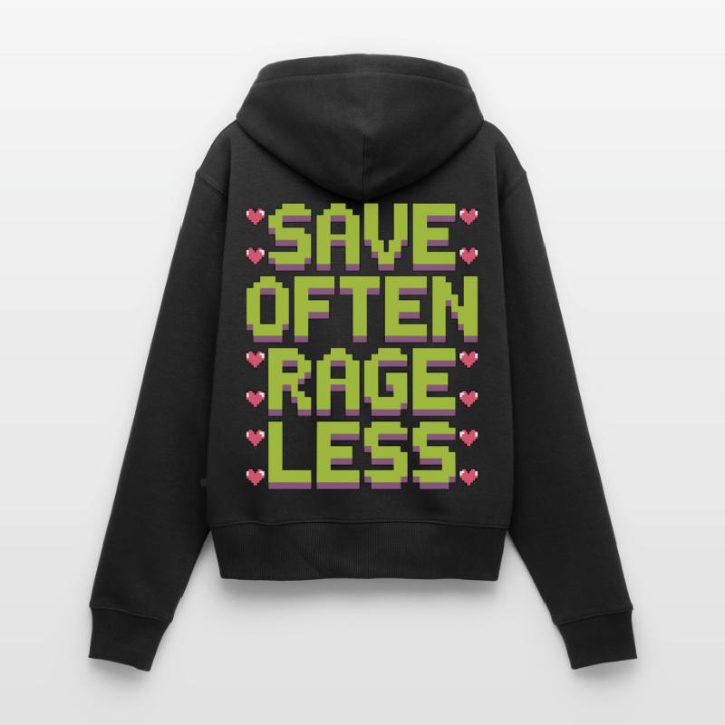 Game Developer Save Often Rage Less Web Developer Frauen Premium Bio Zip Hoodie