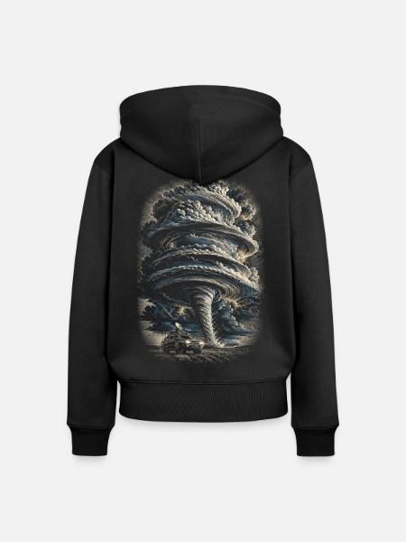 Sturmjäger Meteorologe - Frauen Premium Bio Zip Hoodie - Schwarz
