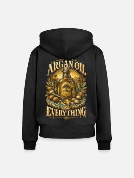 Marokkaner Marokko Argan Oil Everything - Frauen Premium Bio Zip Hoodie - Schwarz