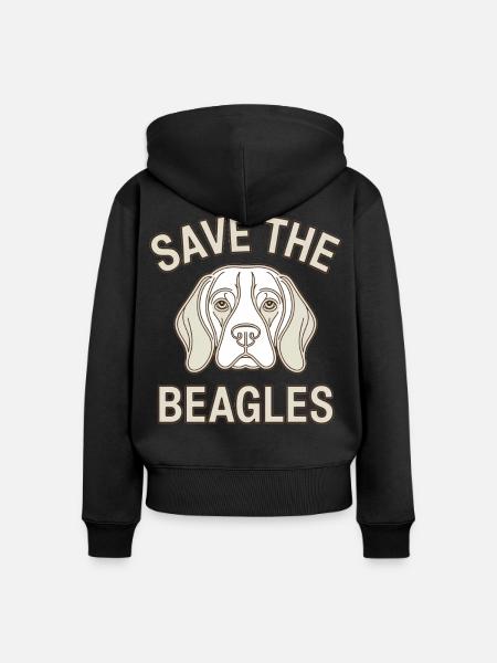 Rettet die Beagles - Frauen Premium Bio Zip Hoodie - Schwarz