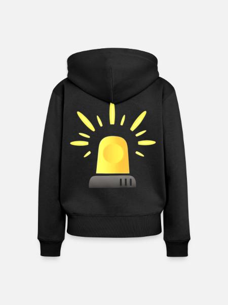 Gelbe Sirene Warnleuchte - Frauen Premium Bio Zip Hoodie - Schwarz