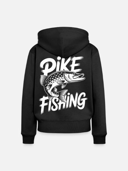 Springender Hecht - Frauen Premium Bio Zip Hoodie - Schwarz