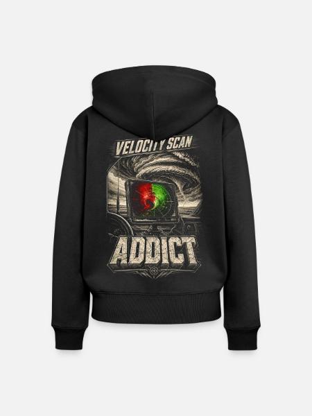 Sturmjäger Meteorologe Velocity Scan - Frauen Premium Bio Zip Hoodie - Schwarz