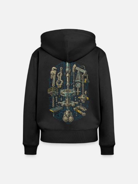 Bohrinsel Ölplattformarbeiter - Frauen Premium Bio Zip Hoodie - Schwarz