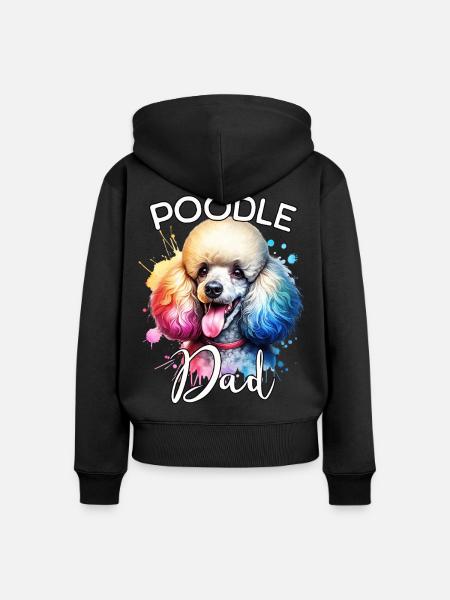 Pudel Papa - Frauen Premium Bio Zip Hoodie - Schwarz