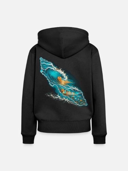 Curacao - Frauen Premium Bio Zip Hoodie - Schwarz