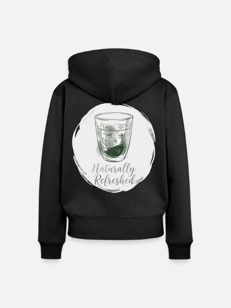 Kräutertee Naturally Refreshed Teetrinker - Frauen Premium Bio Zip Hoodie - Schwarz