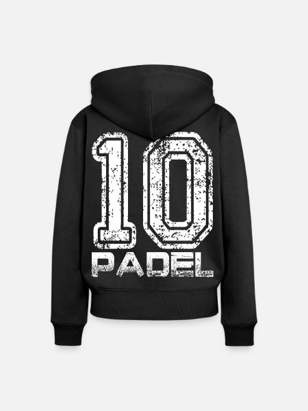 Padel - Frauen Premium Bio Zip Hoodie - Schwarz