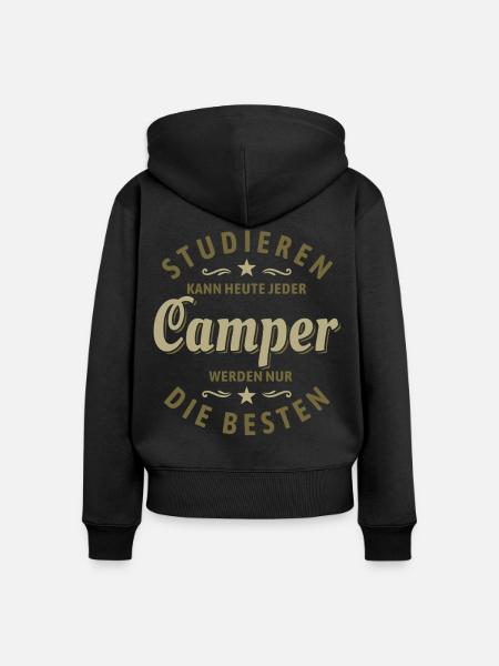 Studieren kann jeder | Camper Spruch - Frauen Premium Bio Zip Hoodie - Schwarz